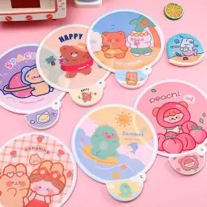 WL 패브릭 미니 손부채 접이식 휴대용 부채 S12777