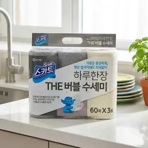 [참다올]스카트 하루한장 THE 버블수세미 60매 x 3롤 x 2