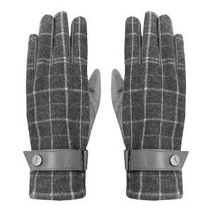 [하프클럽/]출근길 손시려움 체크 모직 방한 스웨이드 장갑