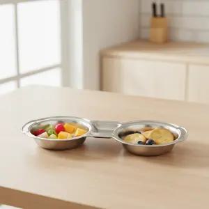 스테인리스 2구 간식쟁반 2호 어린이 식판 유아 식기 위생 배식판