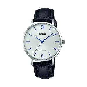 카시오 여성 가죽 손목 시계 LTP-VT01L-7B1