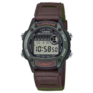 카시오 군인 시계 군대 전자 스포츠 가죽 W-220HF-3A
