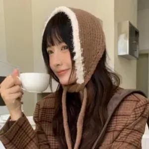 여성 겨울 귀도리 니트 스웨터 털 보넷 귀덮개 귀마개