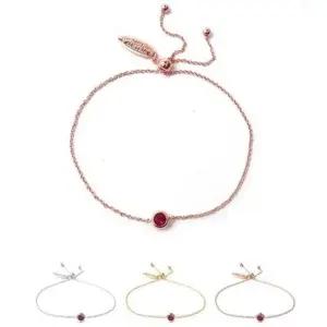 학생팔찌 루비 크리스탈 슬라이드 체인팔찌 B040 4mm