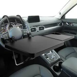 히메이크 2 in 1 스티어링 휠 트레이 휴대폰 홀더가 있는 카 테이블 다기능 조절식 대부분의 차량에