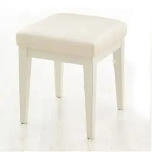 가구산책 화이트 원목 보조의자 화장대 간이스툴 B2453