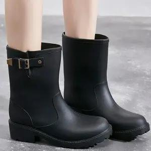 여성 스티치 디자인 스트랩 레인부츠 레인21N