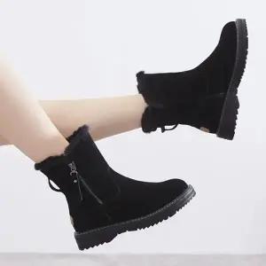 털안감 스웨이드 지퍼 여성 데일리 미들부츠 C1027