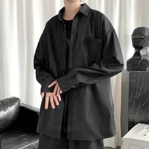 간절기 무채색 남성 무지 모던 긴팔 셔츠 INSUM107N