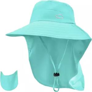 목 플랩이 있는 남성 여성용 로소즈 선햇 넓은 챙 UPF50 낚시 모자 탈부착 가능한 얼굴 커버 야외용 태양