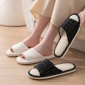 린넨 실내 슬리퍼 여름 통기성 데일리 홈슈즈_24923611