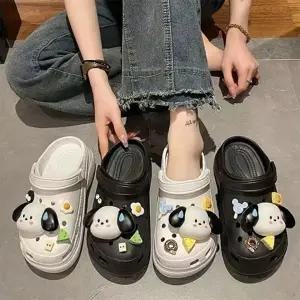 베리슈 여성 5.5cm 발편한 통굽 에바 키높이 여름 슬리퍼 실내화 아쿠아슈즈 펀칭 샌들_24923689