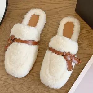 여성 털 슬리퍼 퍼 신발 여자 겨울 슬리퍼 2색_24923779