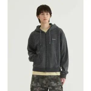 커버낫 COVERNAT 스몰 로고 스트라이프 크롭 후드집업 차콜 CO2601HZ22CH 143979