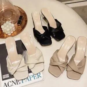 프렌치 샌들 힐 7cm 신발 여름 여성 구두 슬리퍼_24923444