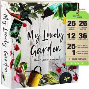 가든 저널 3 링 전체 페이지 8.5x11 바인더. 시드 패킷 정리 키트 퍼펙트 플래너 및 연감 정원사 농부를