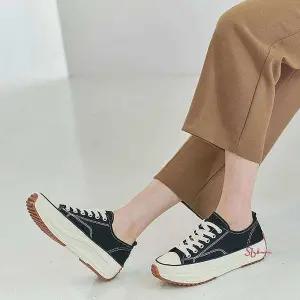 국산 통굽 스니커즈 캔버스 라인 어글리def608