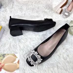 [제이시]제이시 3cm 발편한 무지 외반증 가죽 큐빅 구두 K445