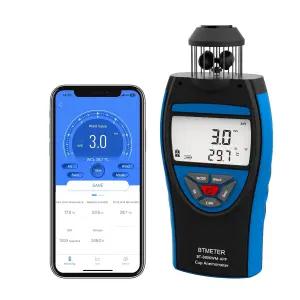 BTMETER 컵 풍속계 휴대용 공기 유량계 풍속 데이터 로거 HVAC 환기를 위한 풍속/온도/고도/습도 측정 드론