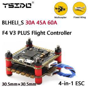 F4V3S PLUS 스택/Flytower 비행 컨트롤러 보드 기압계 OSD 30A 45A 레이싱 쿼드콥터용 ESC