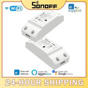 호환 SONOFF BASICR4 WiFi 433MHz DIY 스마트 스위치 조명 컨트롤러 음성 제어 동기화 상태 스마트 씬 eWeLink 앱 Alexa 지원