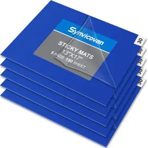 신비코반 17인치 x 13인치 파란색 끈적끈적한 매트 접착 바닥 5팩 150매 클린룸 실험실 병원 건설 반려동물