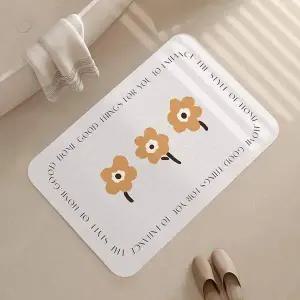 [에이치플러스몰]TBZ 플라워 구조토 화장실발매트 주방발판 라이트브라운