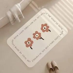 [에이치플러스몰]TBZ 플라워 구조토 화장실발매트 주방발판 딥브라운