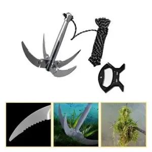 민물낚시용품 접이식 수초제거기 톱니모양 날 로프10M