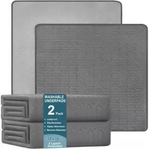 세탁 가능한 언더패드 34x36 인치 - 방수 재사용 침대 언더패드 성인 어린이 노인 및 반려동물을 위한
