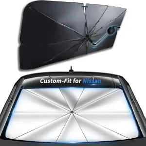 닛산 윈드실드 선쉐이드 엄브렐러 맞춤형 360 회전 벤디드 자동차 커버 UV 블록 전면 창문 액세서리용으로