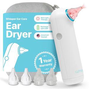 이어 드라이어 + 케이스 | 미국 1년 보증 레드 라이트 테라피가 포함된 충전식 워터 보조제가 귀에 부드러운 따뜻한 공기를 전달하여 귀액 제거제로서 수영하는 사람들의 귀 감염을 방지합니다
