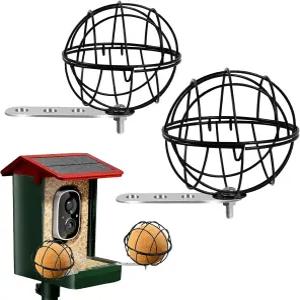 금속 수트 볼 홀더 5mm 나사 구멍과 2PCS 퍼치 익스텐더가 있는 블랙 버드 케이지 내구성 새 모이통