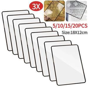 PVC 초박형 돋보기 책 페이지, 3X 시트,  , 대형 5-20PCs