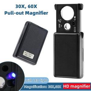 보석 돋보기 30X 미니 LED 도구 휴대용 통화 UV 탐지기