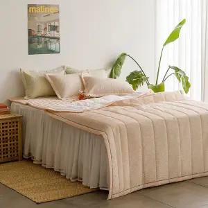 [NS홈쇼핑][르헤브] 샤르베 시원한 여름 침구세트 시어서커 얇은 차렵 이불세트 베개 Q..[35842368]