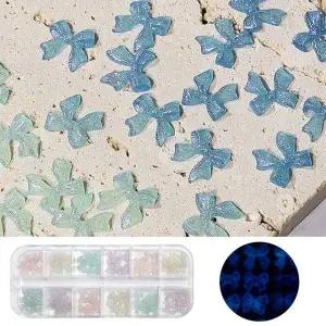 [골드스마일]네일아트 야광 카멜레온 리본 파츠 60p 세트 변광파츠