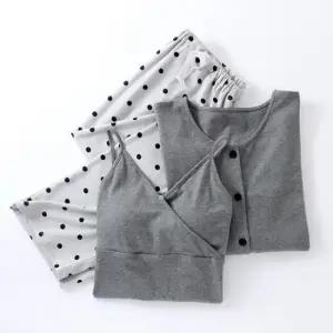 임산부잠옷 트루리즈 순면 땡땡이 나시가디건세트 산후조리 수유