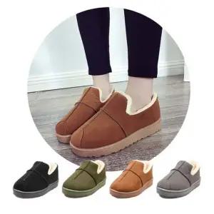 여자 겨울 슬립온 따뜻한 방한화 기모 스웨이드 단화