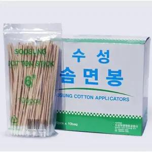 [에스에스_62]솜면봉 솜이 긴면봉 6인치 15cm 100개x10팩
