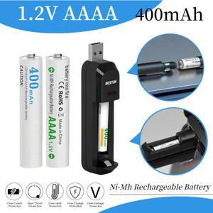 1.2V AAAA 충전식 배터리 400mAh, 스타일러스 혈당계용 포함, Ni-MH LSD 장수명 저자율 방전