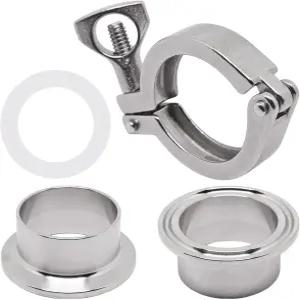 GDFYMI 1세트 1.5인치 트라이 클램프 304 스테인리스 스틸 위생 헤비 듀티 클로버 윙 너트 실리콘 개스킷