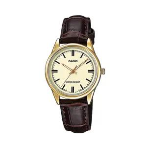 여성 가죽 손목 시계 LTP-V005GL-9A