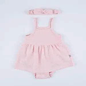 [달퐁]큐비앤맘 리아 끈나시 바디슈트 헤어밴드 세트 아기외출복