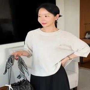 모드니 라운드넥 반팔 니트 (2 color)