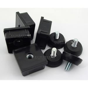 검정색 50 각파이프마개 & 조절발 식탁다리조절발 가구 3/8 삼부