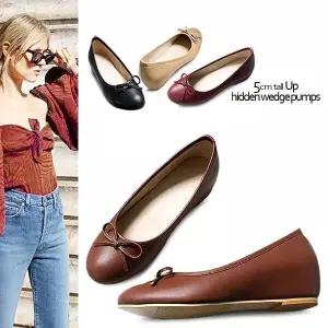 [까미엣뮤즈]히든 웨지 리본 펌프스_KM20w053