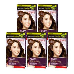 NEW 댕기머리 뉴골드 한방 칼라크림 염색약 자연갈색 / 진갈색 / 흑갈색 / 흑색 각 5개 새치머리용