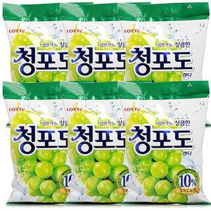 롯데 청포도 캔디 323g x 6개,사탕 초콜릿 초코바