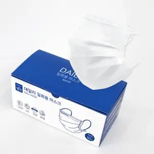 명진 데일리 일회용 마스크 50매 2개 화이트